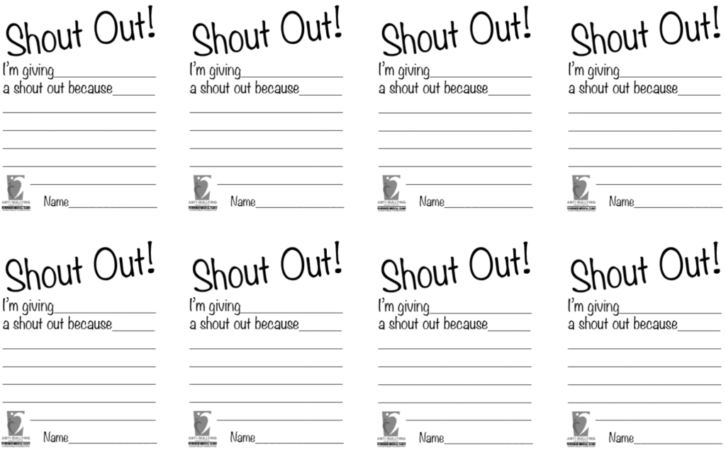 Printable Employee Shout Out Cards